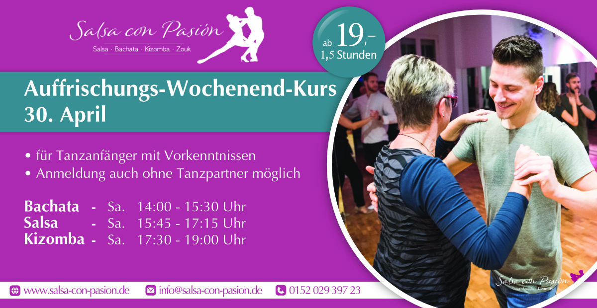 You are currently viewing Auffrischungs-Wochenend-Kurs in Freiburg | Salsa con Pasión