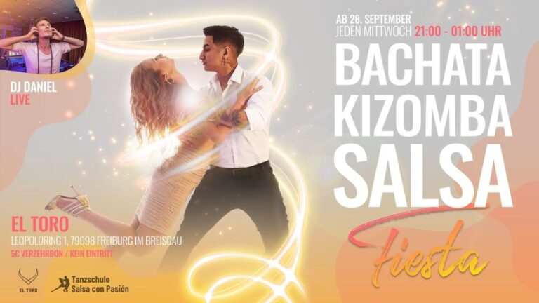 Read more about the article Salsa con Pasión Bachata-Kizomba-Salsa-Fiesta